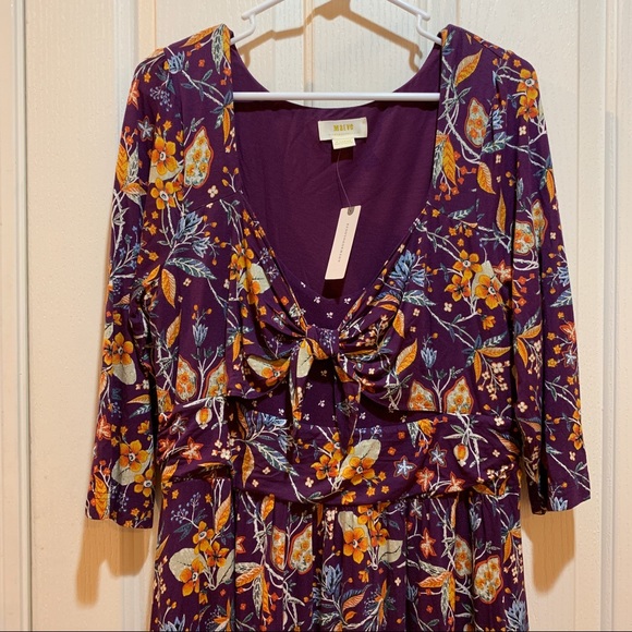 Anthropologie Beloved Dress NWT Purple Midi New - Picture 7 of 8